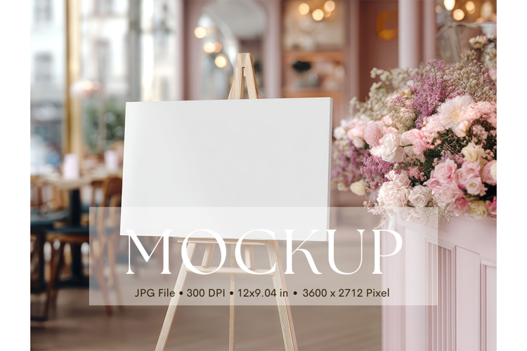 Welcome Sign Mockup Photo Frame Wedding Sign Canvas Mockup