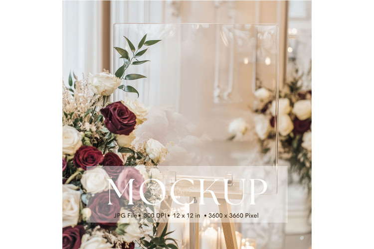 Welcome Sign Mockup Photo Frame Wedding Sign Canvas Mockup