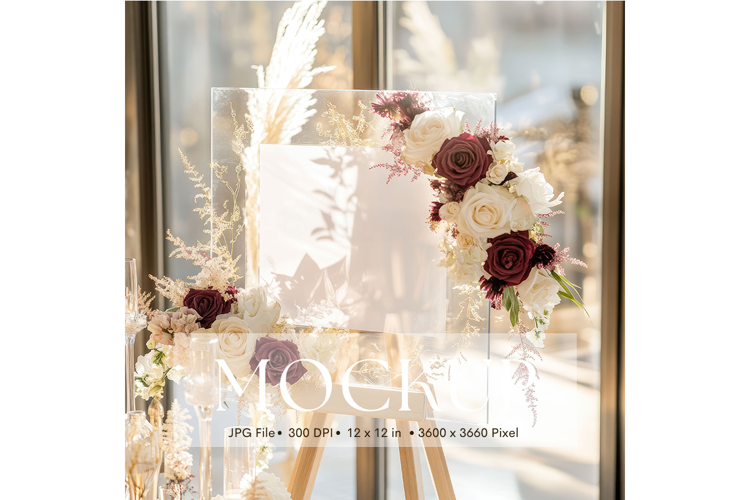Welcome Sign Mockup Photo Frame Wedding Sign Canvas Mockup