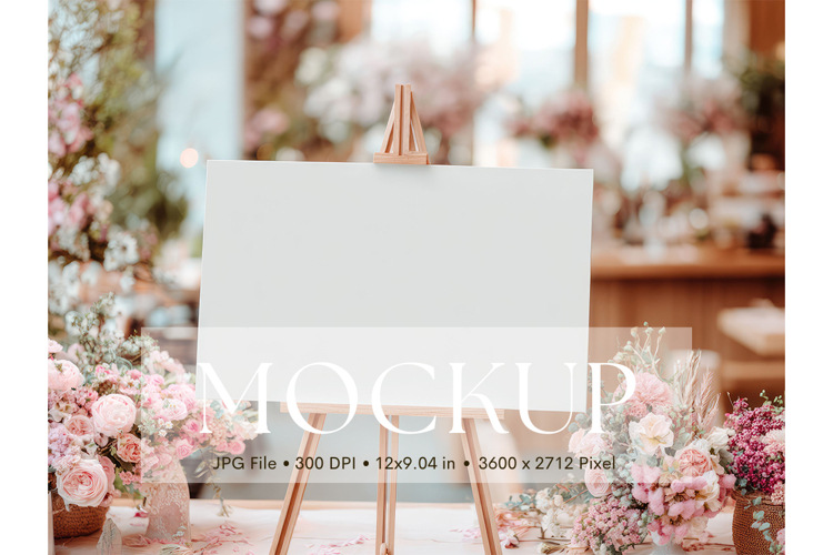 Welcome Sign Mockup Photo Frame Wedding Sign Canvas Mockup