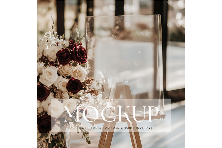 Welcome Sign Mockup Photo Frame Wedding Sign Canvas Mockup