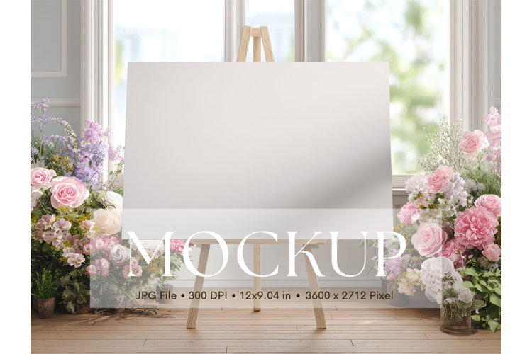 Welcome Sign Mockup Photo Frame Wedding Sign Canvas Mockup