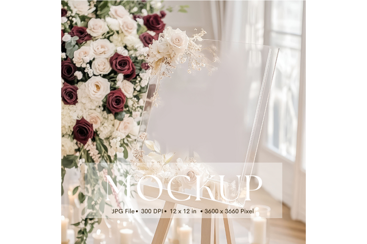 Welcome Sign Mockup Photo Frame Wedding Sign Canvas Mockup