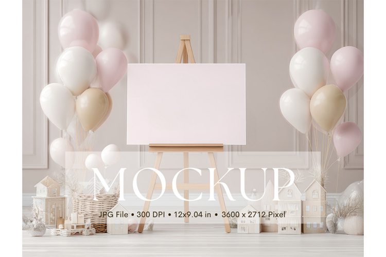 Welcome Sign Mockup Photo Frame Wedding Sign Canvas Mockup