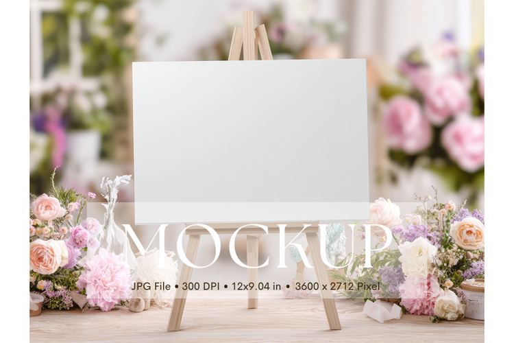 Welcome Sign Mockup Photo Frame Wedding Sign Canvas Mockup
