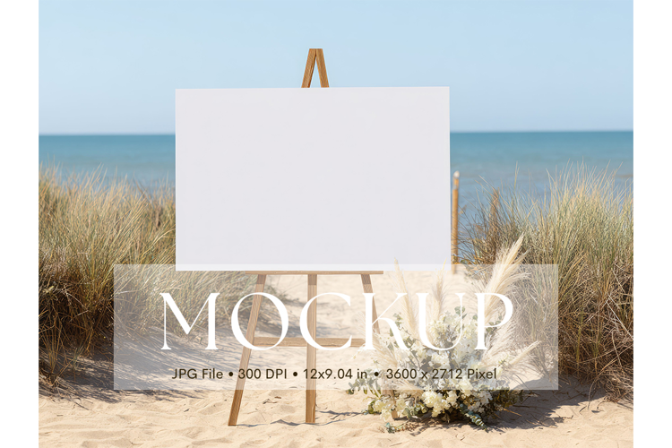 Welcome Sign Mockup Photo Frame Wedding Sign Canvas Mockup
