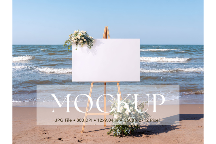 Welcome Sign Mockup Photo Frame Wedding Sign Canvas Mockup