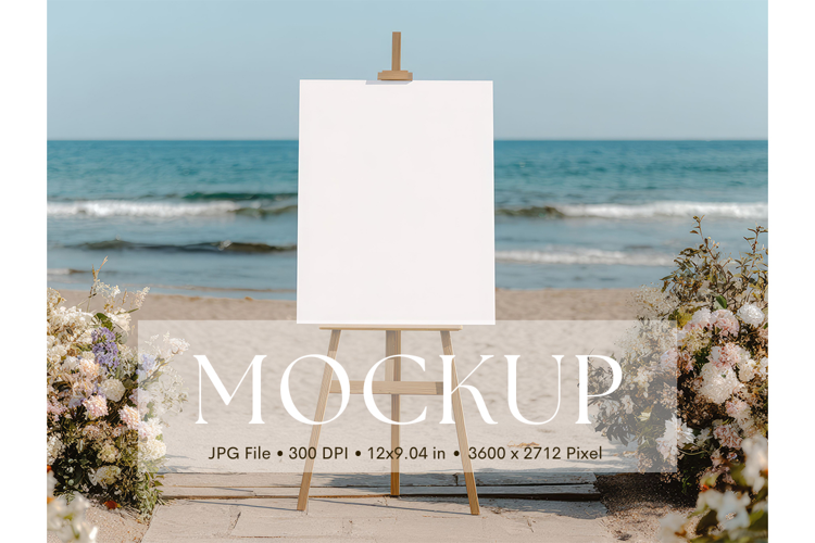Welcome Sign Mockup Photo Frame Wedding Sign Canvas Mockup