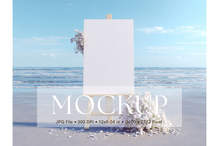 Welcome Sign Mockup Photo Frame Wedding Sign Canvas Mockup