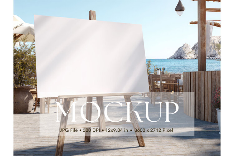 Welcome Sign Mockup Photo Frame Wedding Sign Canvas Mockup example image 1