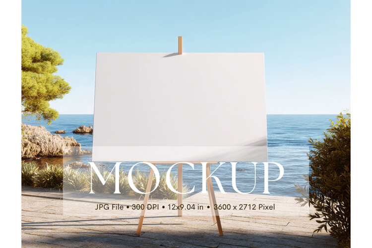 Welcome Sign Mockup Photo Frame Wedding Sign Canvas Mockup example image 1
