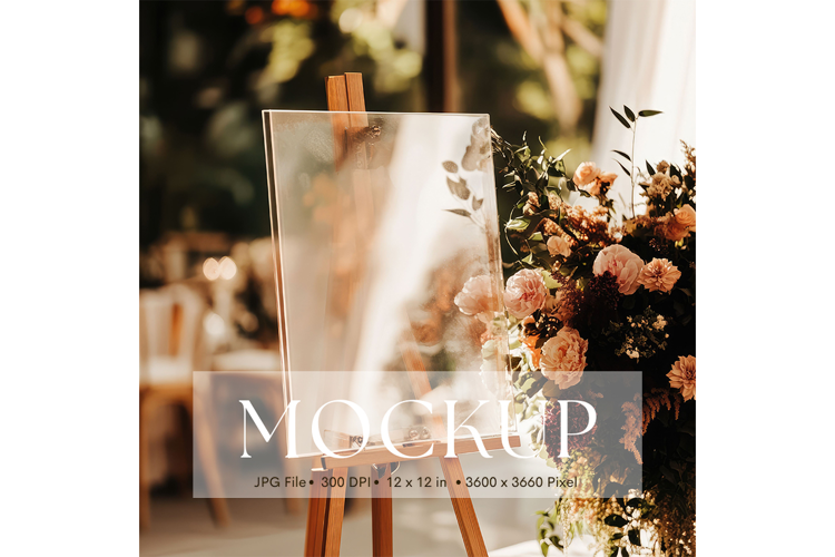 Welcome Sign Mockup Photo Frame Wedding Sign Canvas Mockup