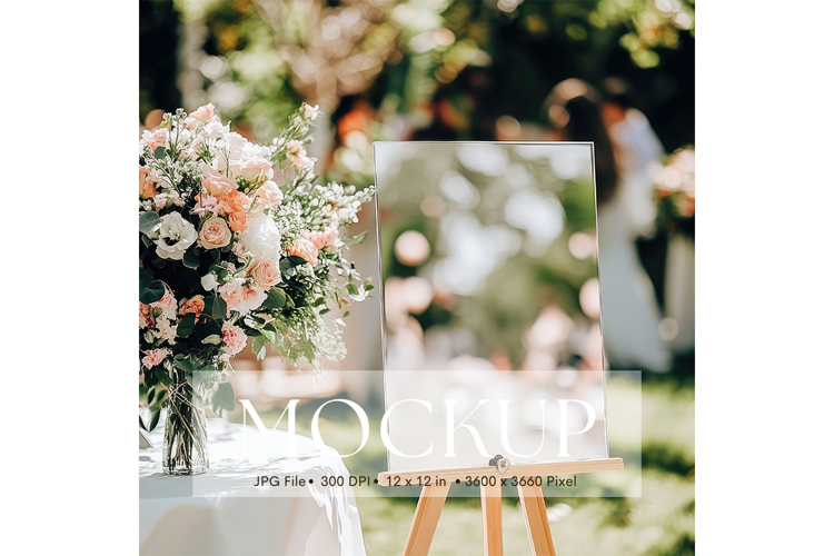 Welcome Sign Mockup Photo Frame Wedding Sign Canvas Mockup