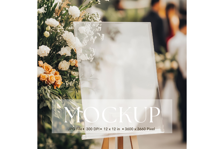 Welcome Sign Mockup Photo Frame Wedding Sign Canvas Mockup