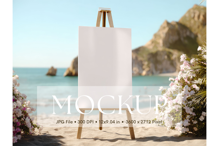Welcome Sign Mockup Photo Frame Wedding Sign Canvas Mockup