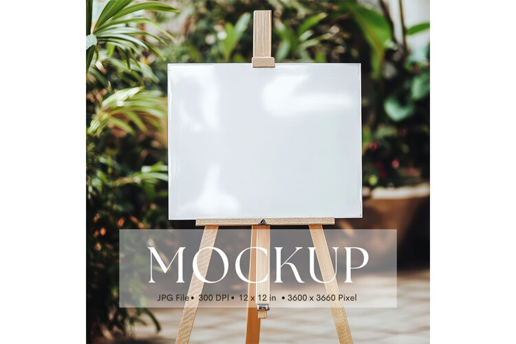 Welcome Sign Mockup Photo Frame Wedding Sign Canvas Mockup example image 1