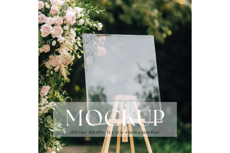 Welcome Sign Mockup Photo Frame Wedding Sign Canvas Mockup