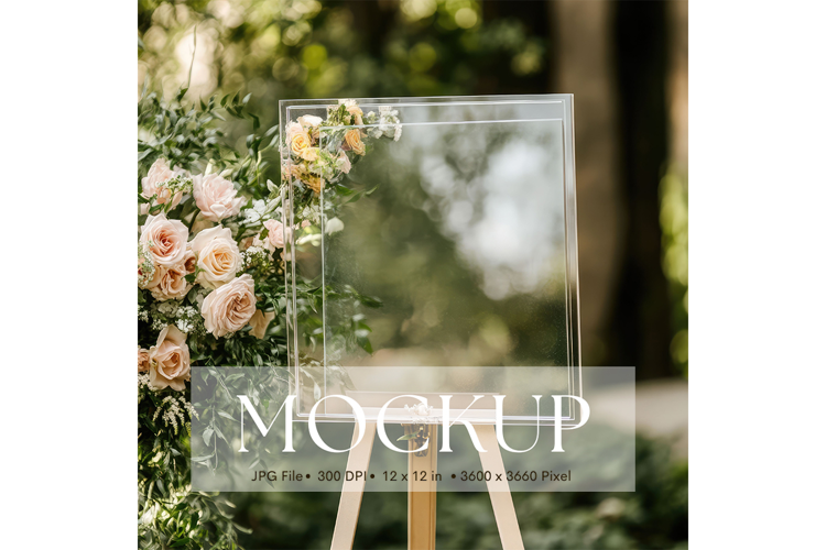 Welcome Sign Mockup Photo Frame Wedding Sign Canvas Mockup