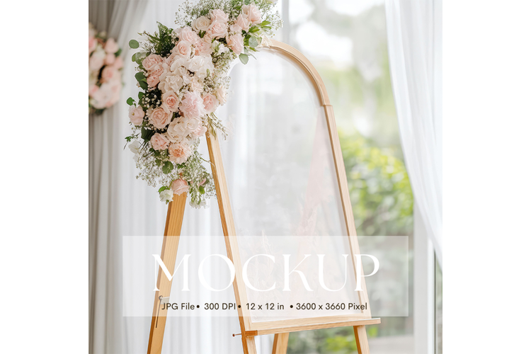 Welcome Sign Mockup Photo Frame Wedding Sign Canvas Mockup