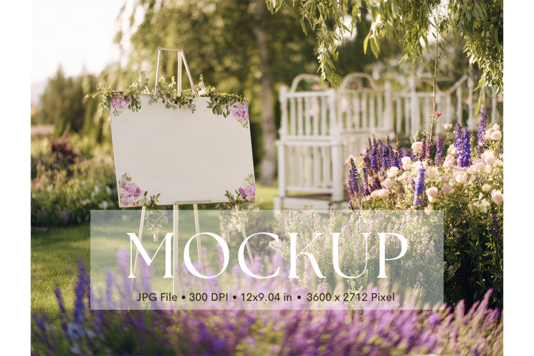 Welcome Sign Mockup Photo Frame Wedding Sign Canvas Mockup