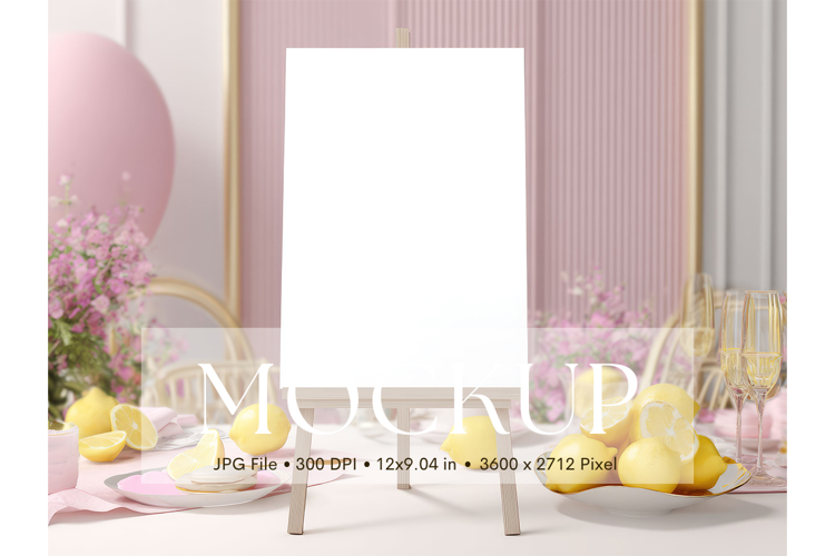 Welcome Sign Mockup Photo Frame Wedding Sign Canvas Mockup