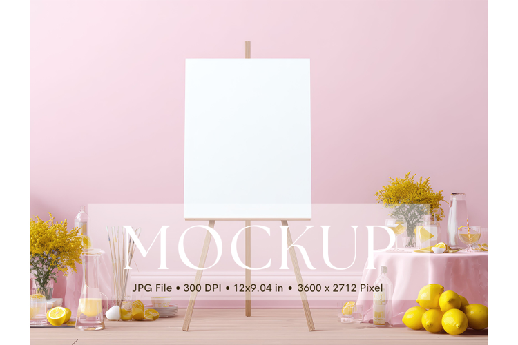 Welcome Sign Mockup Photo Frame Wedding Sign Canvas Mockup