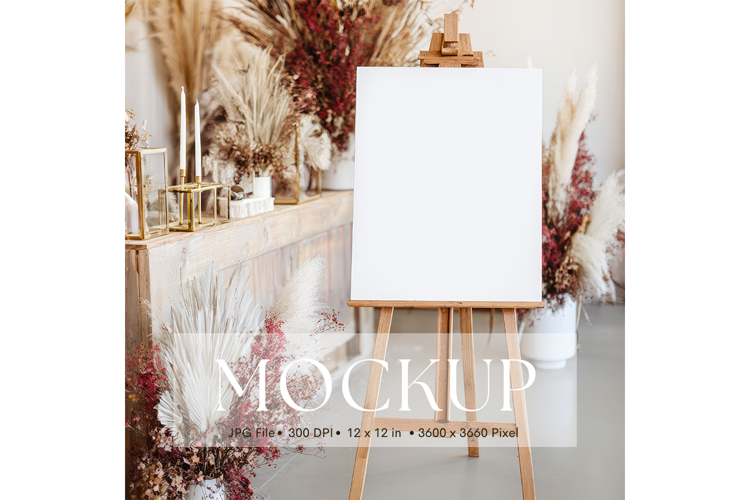 Welcome Sign Mockup Photo Frame Wedding Sign Canvas Mockup