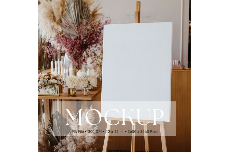 Welcome Sign Mockup Photo Frame Wedding Sign Canvas Mockup