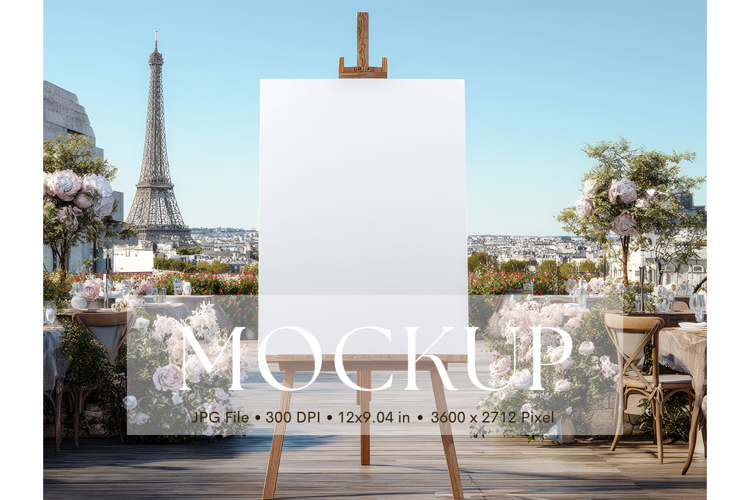 Welcome Sign Mockup Photo Frame Wedding Sign Canvas Mockup