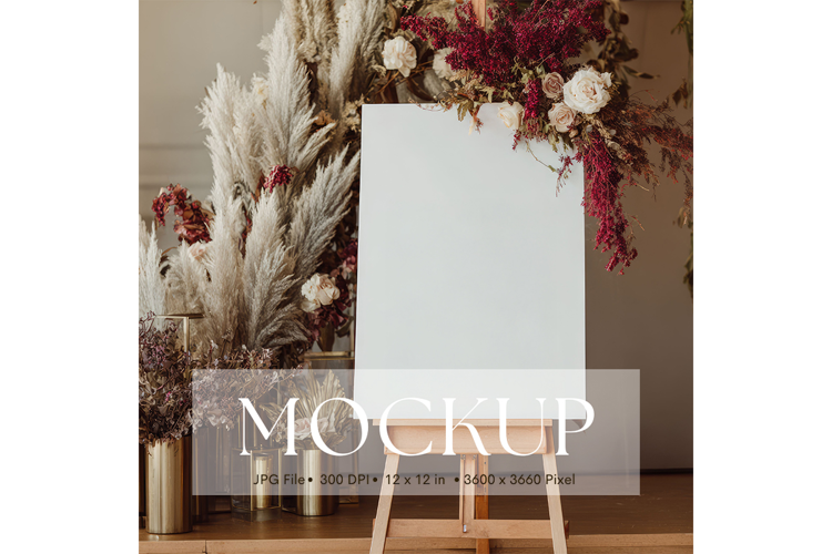 Welcome Sign Mockup Photo Frame Wedding Sign Canvas Mockup