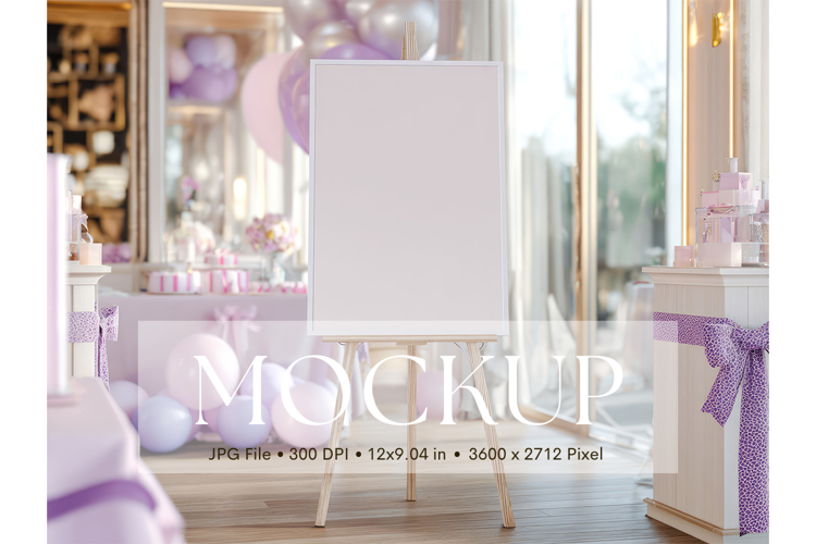 Welcome Sign Mockup Photo Frame Wedding Sign Canvas Mockup