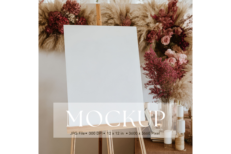 Welcome Sign Mockup Photo Frame Wedding Sign Canvas Mockup