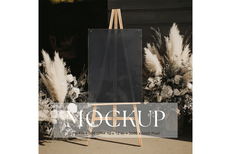 Welcome Sign Mockup Photo Frame Wedding Sign Canvas Mockup