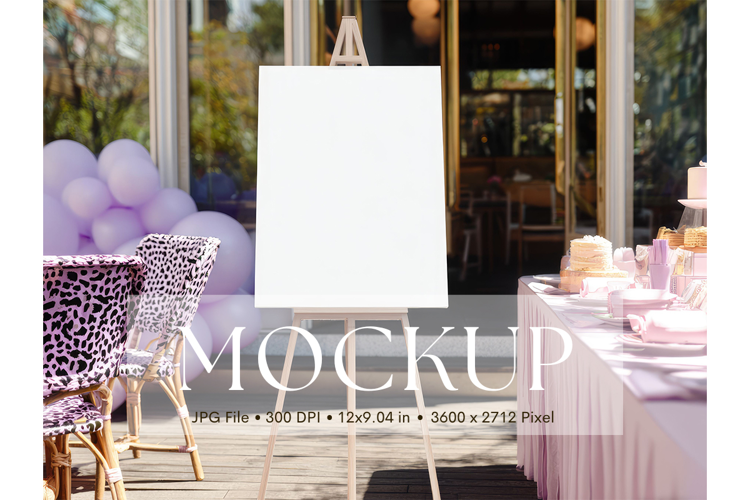 Welcome Sign Mockup Photo Frame Wedding Sign Canvas Mockup