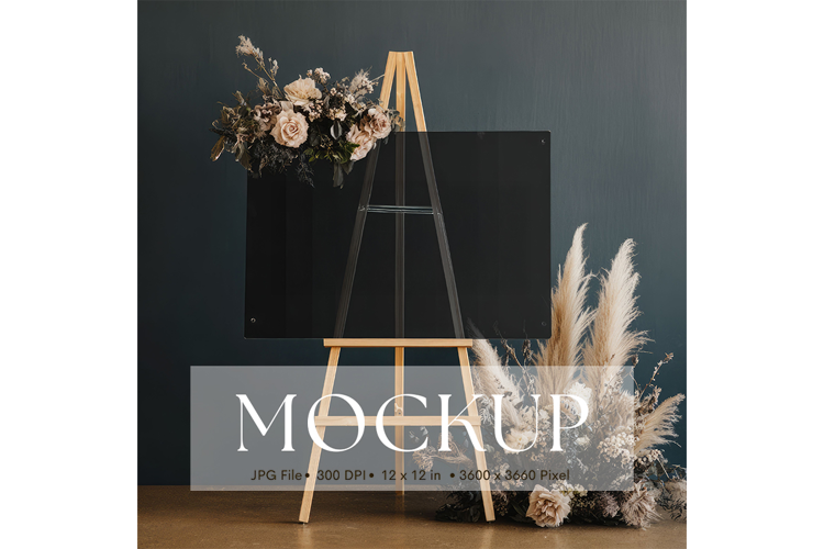Welcome Sign Mockup Photo Frame Wedding Sign Canvas Mockup