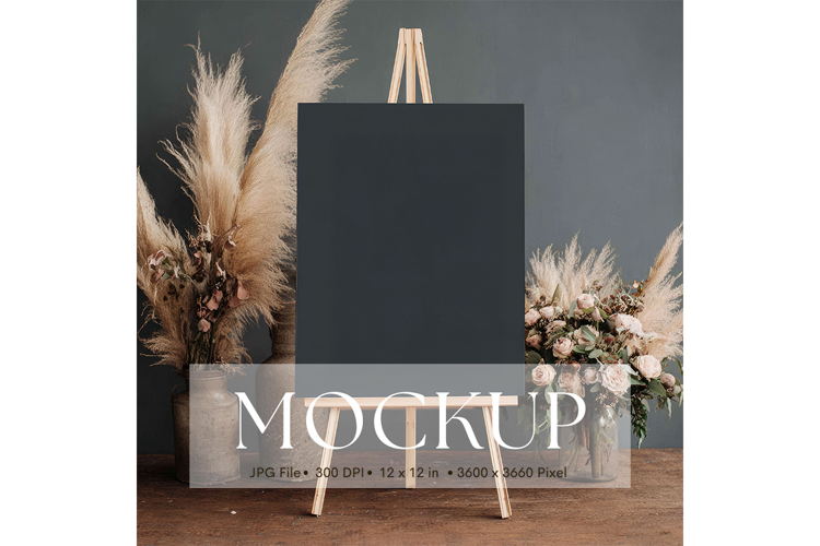 Welcome Sign Mockup Photo Frame Wedding Sign Canvas Mockup