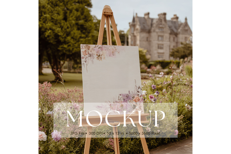 Welcome Sign Mockup Photo Frame Wedding Sign Canvas Mockup