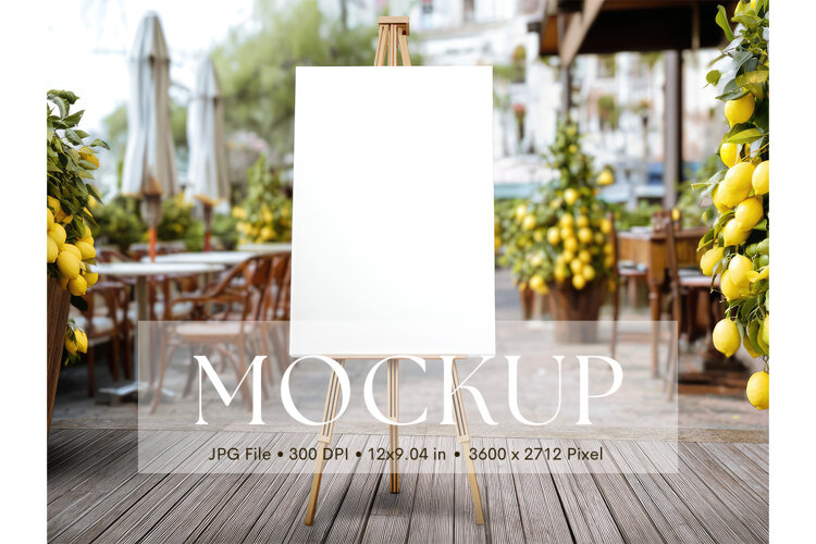 Welcome Sign Mockup Photo Frame Wedding Sign Canvas Mockup example image 1