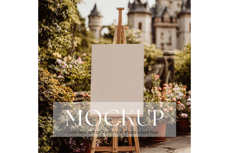 Welcome Sign Mockup Photo Frame Wedding Sign Canvas Mockup