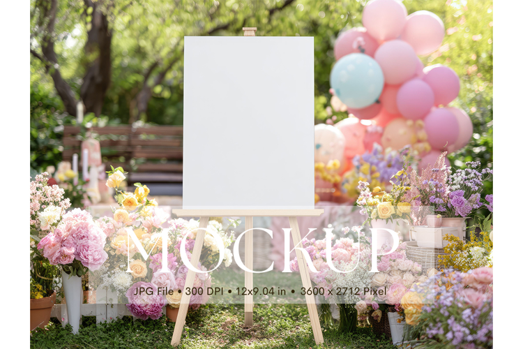 Welcome Sign Mockup Photo Frame Wedding Sign Canvas Mockup