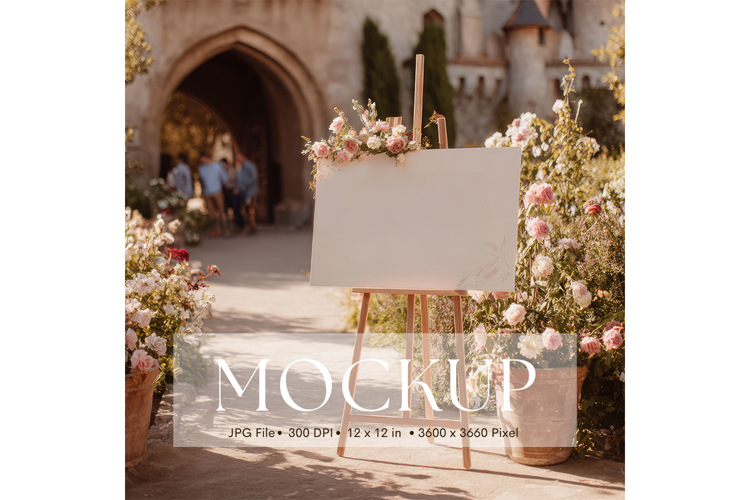 Welcome Sign Mockup Photo Frame Wedding Sign Canvas Mockup
