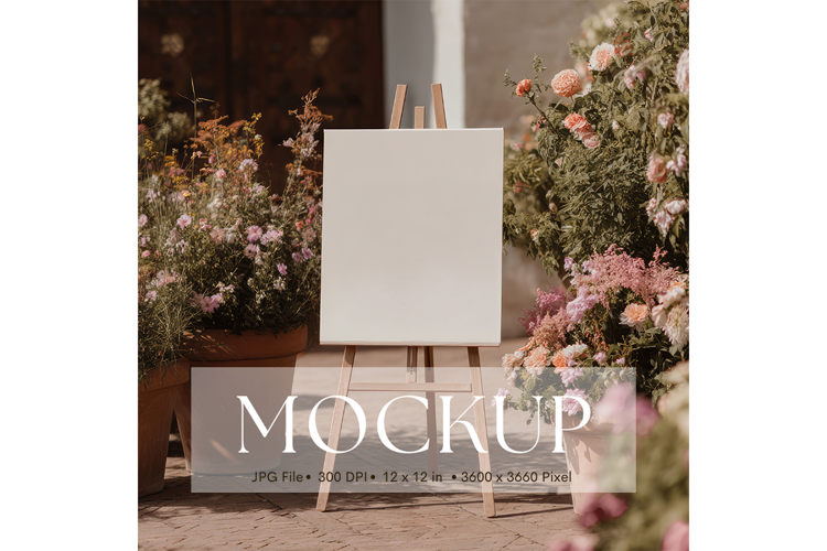 Welcome Sign Mockup Photo Frame Wedding Sign Canvas Mockup
