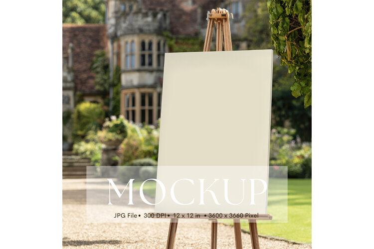 Welcome Sign Mockup Photo Frame Wedding Sign Canvas Mockup example image 1