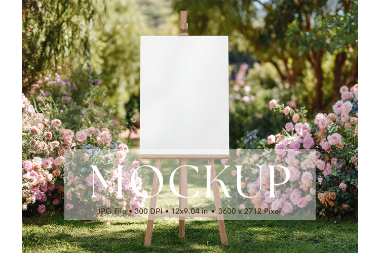 Welcome Sign Mockup Photo Frame Wedding Sign Canvas Mockup