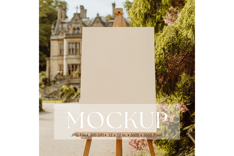 Welcome Sign Mockup Photo Frame Wedding Sign Canvas Mockup