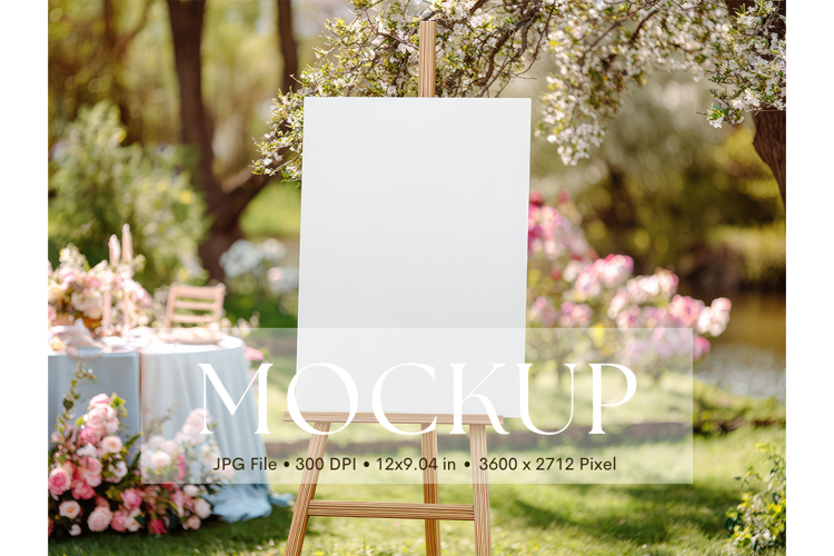 Welcome Sign Mockup Photo Frame Wedding Sign Canvas Mockup