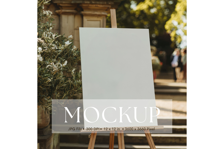 Welcome Sign Mockup Photo Frame Wedding Sign Canvas Mockup
