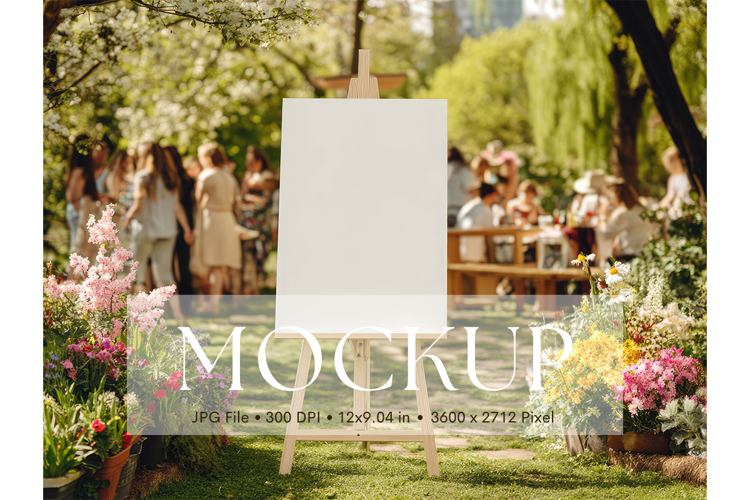 Welcome Sign Mockup Photo Frame Wedding Sign Canvas Mockup