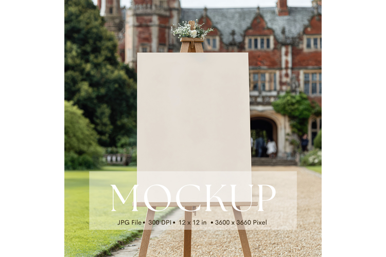 Welcome Sign Mockup Photo Frame Wedding Sign Canvas Mockup