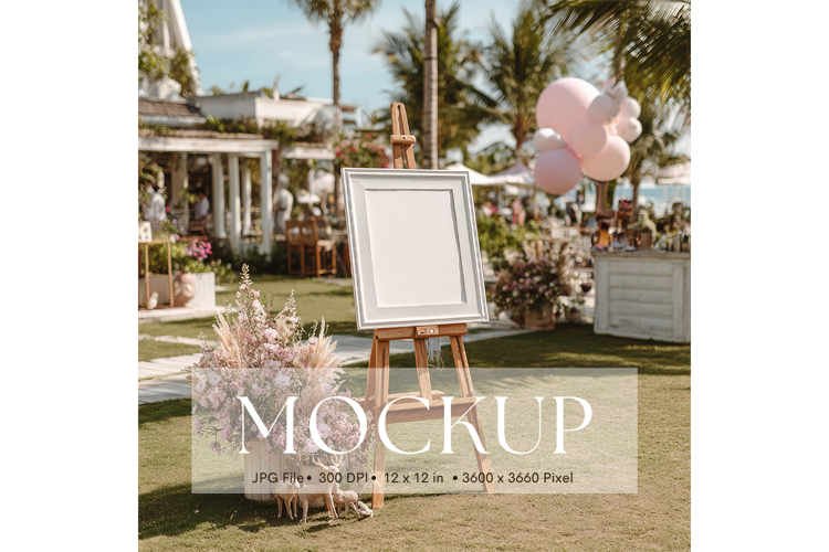 Welcome Sign Mockup Photo Frame Wedding Sign Canvas Mockup